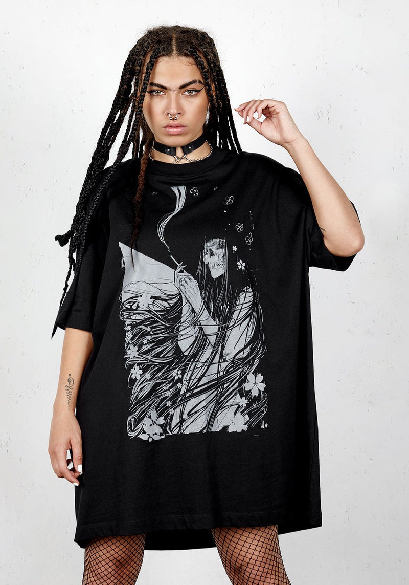 Disturbia X Godmachine - Belladonna Oversize T-Shirt Kleid