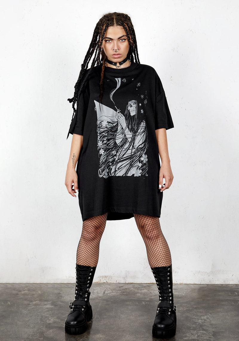 Disturbia X Godmachine - Belladonna Oversize T-Shirt Kleid