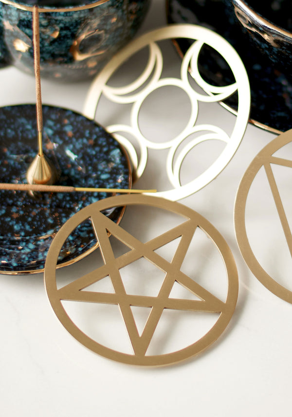 Pentagramm Messing Coaster