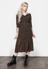 Delphinium Knopf Hoch Midi Kleid