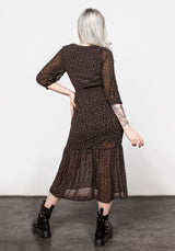 Delphinium Knopf Hoch Midi Kleid