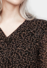 Delphinium Knopf Hoch Midi Kleid