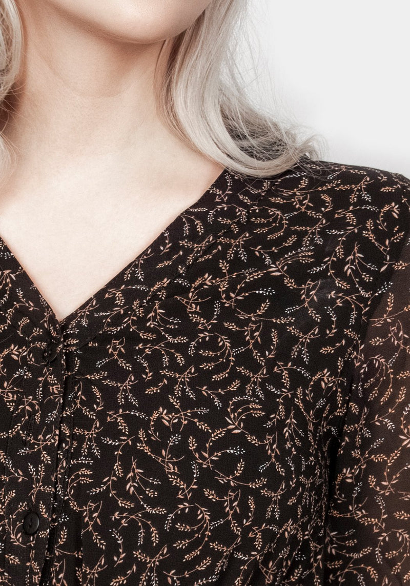 Delphinium Knopf Hoch Midi Kleid