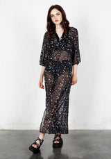 Cosmos Transparent Kaftan Kleid