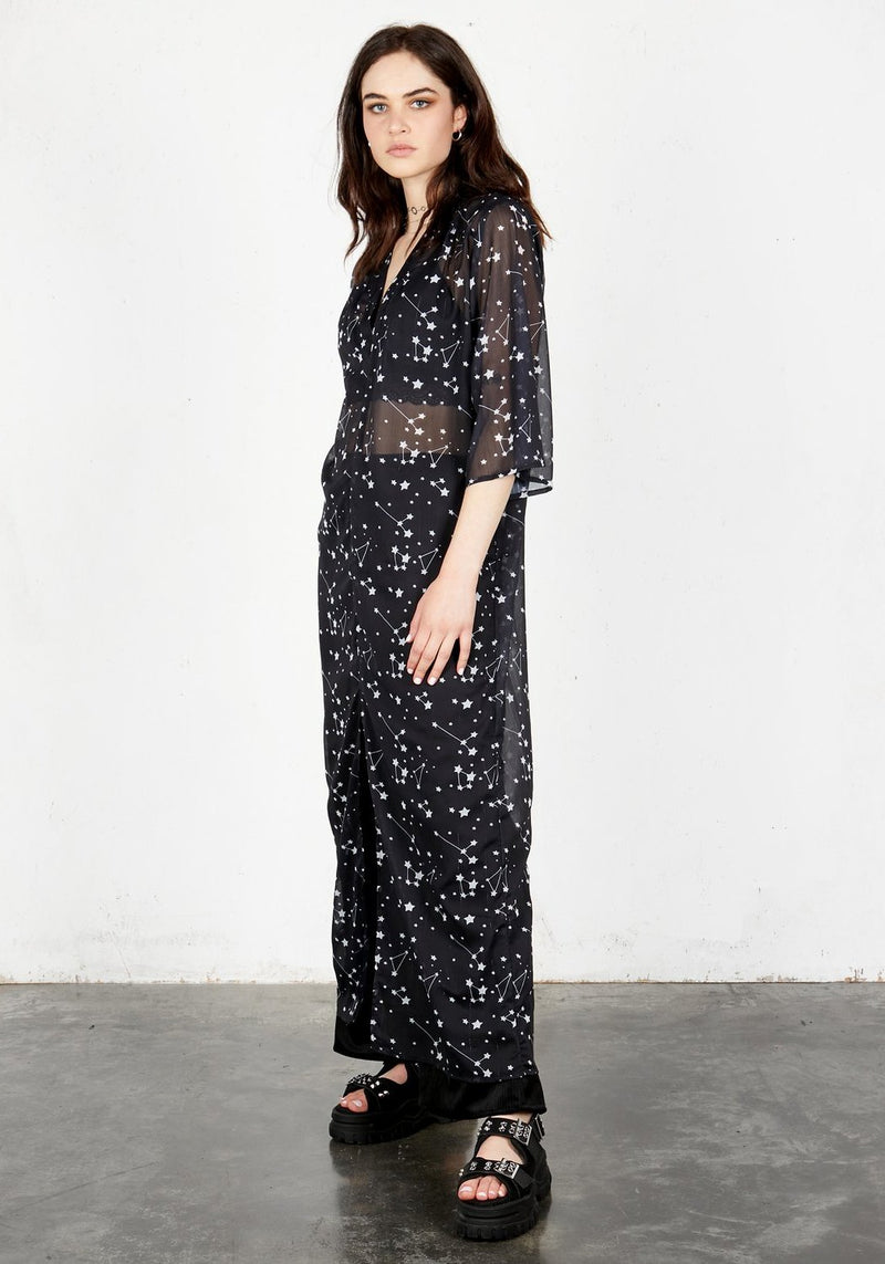 Cosmos Transparent Kaftan Kleid