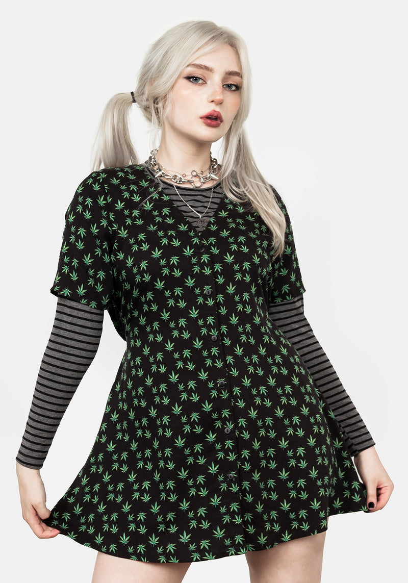 Mary Jane Knopf Hoch Kleid