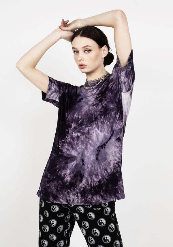 Lila Nebel Oversize T-Shirt