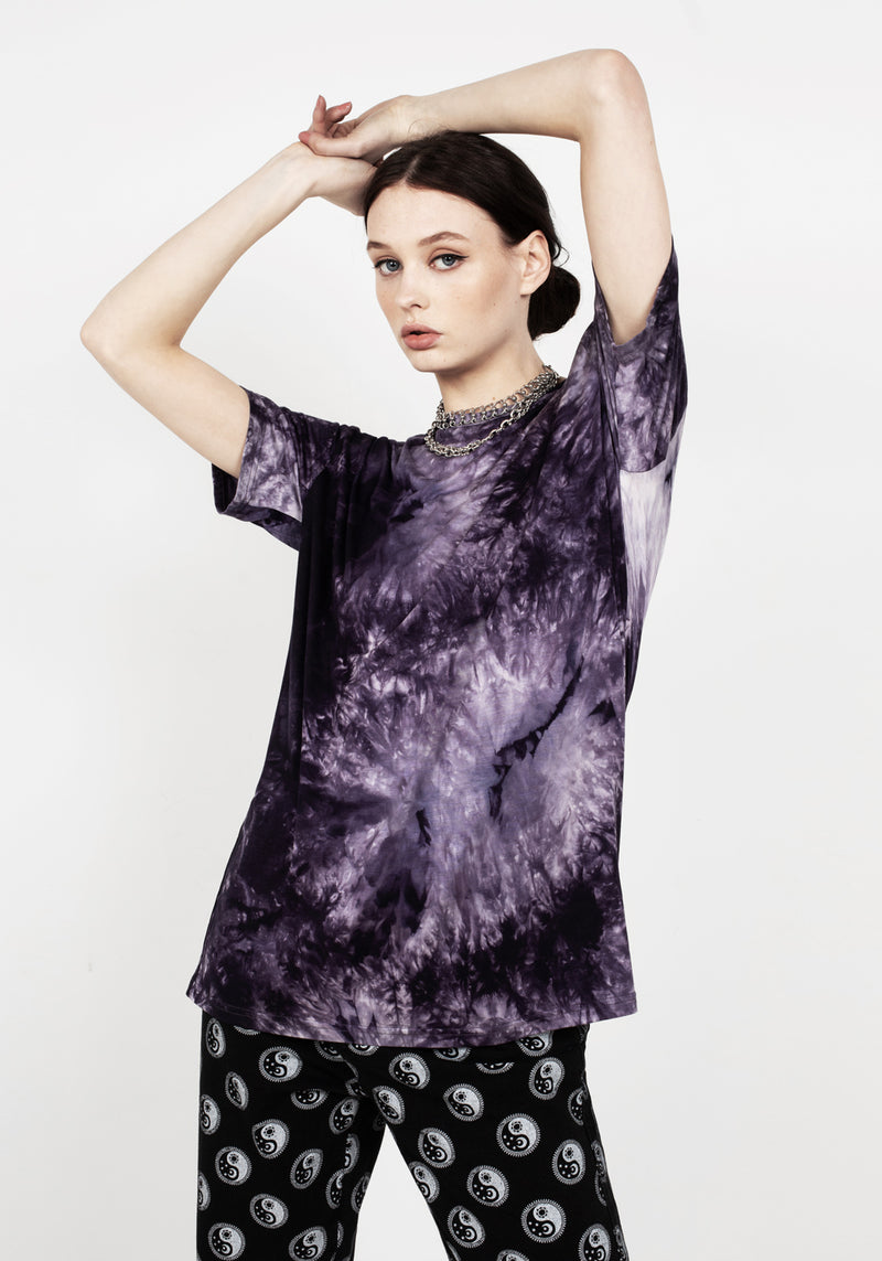 Lila Nebel Oversize T-Shirt