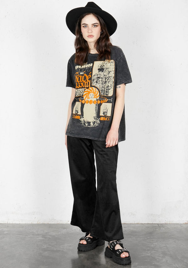 Burn Raus Vintage Waschen T-Shirt
