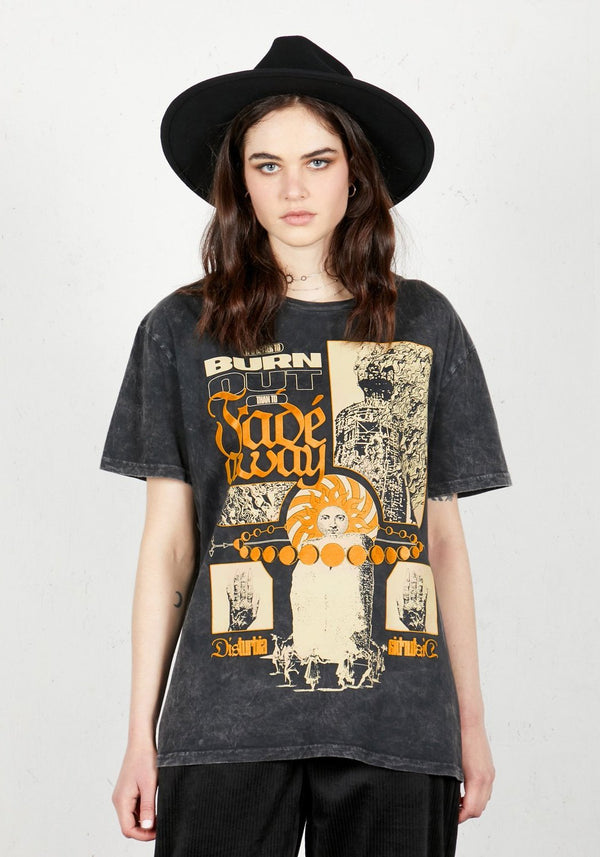 Burn Raus Vintage Waschen T-Shirt