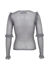 Mourning Rüsche Top Ghost Grau