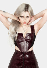 Vinci Kunst- Leder Korsett Top