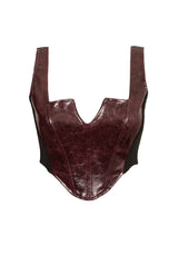 Vinci Kunst- Leder Korsett Top