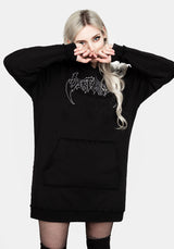 Void Abgenutzt Kapuzensweatshirt Kleid