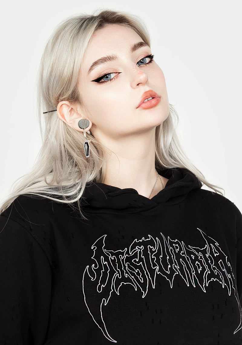 Void Abgenutzt Kapuzensweatshirt Kleid