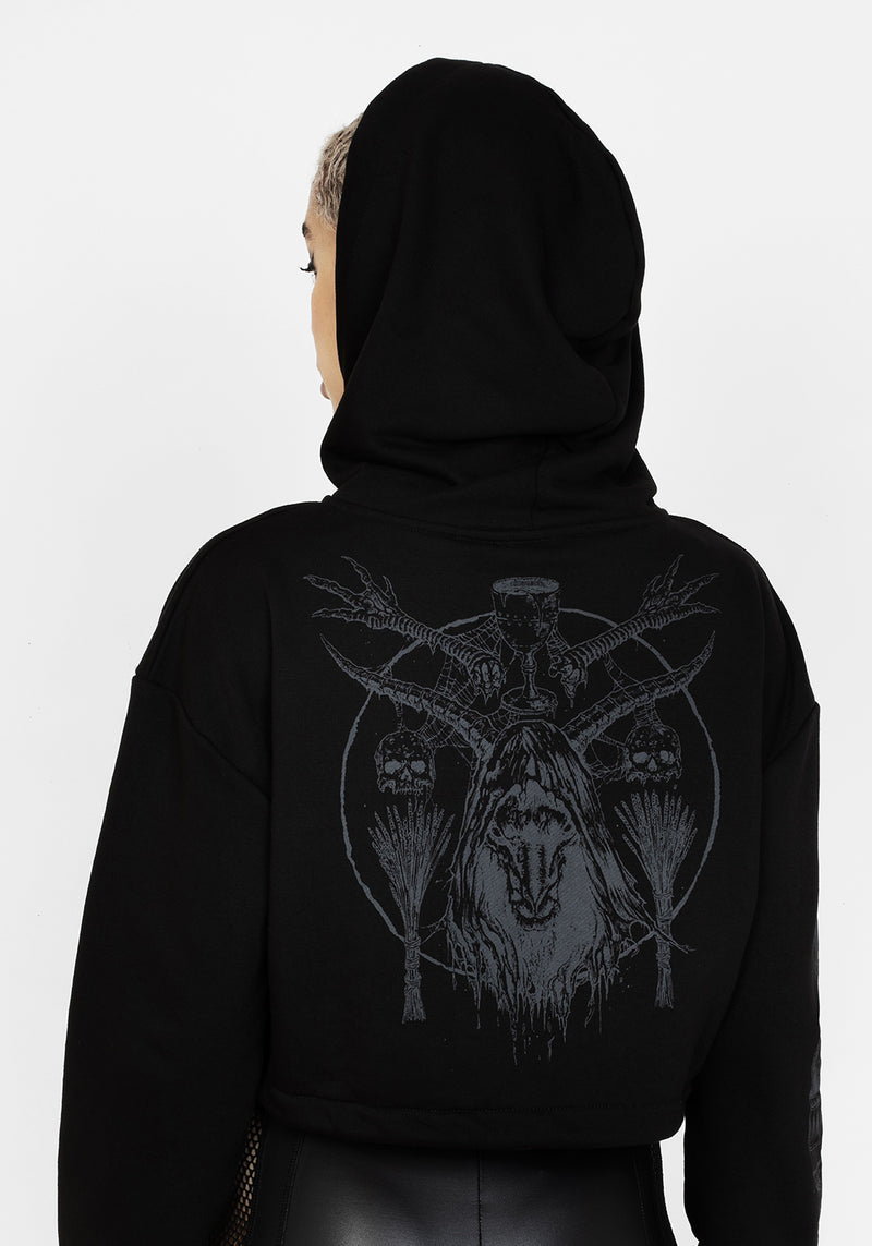 Gabhar Reißverschluss Hoch Kurz Kapuzensweatshirt