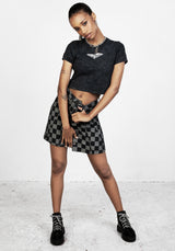 Kerb A-Line Denim Mini Rock