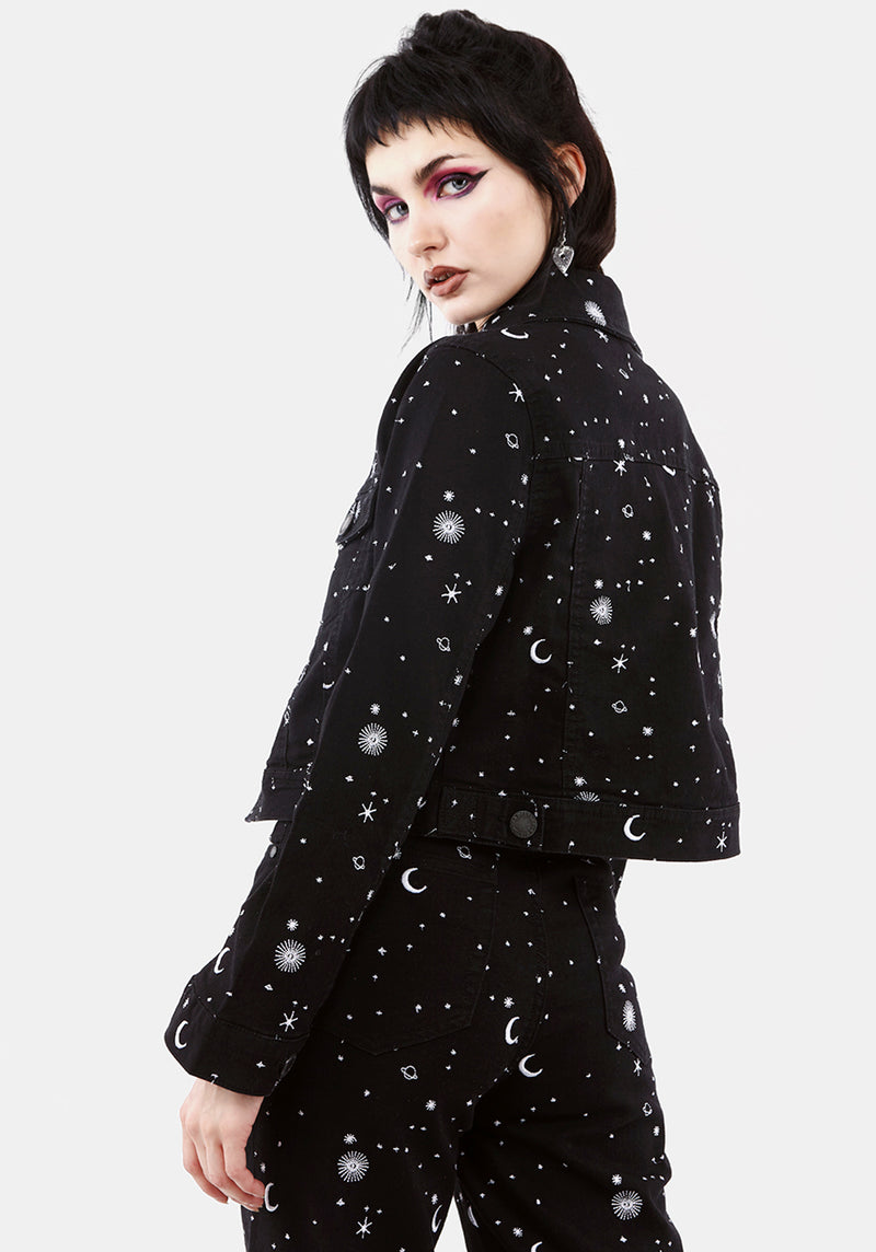 Celestial Bestickt Denim Jacke