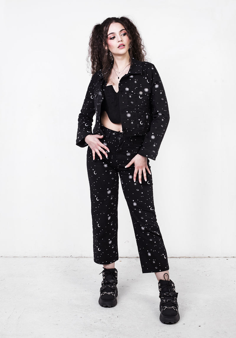Celestial Bestickt Denim Jacke
