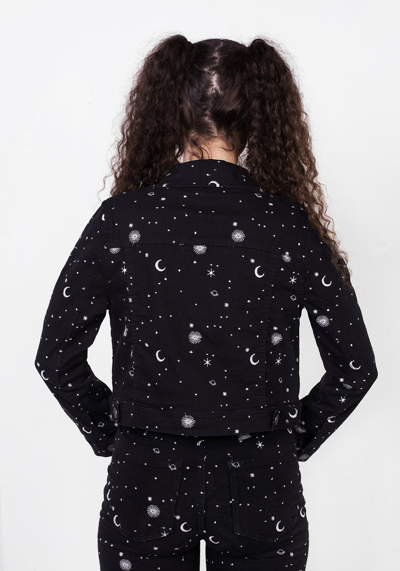 Celestial Bestickt Denim Jacke