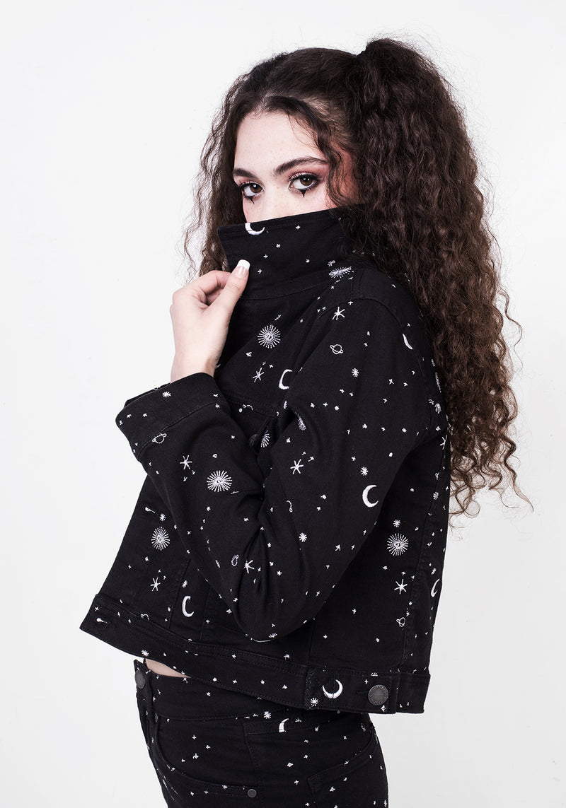 Celestial Bestickt Denim Jacke