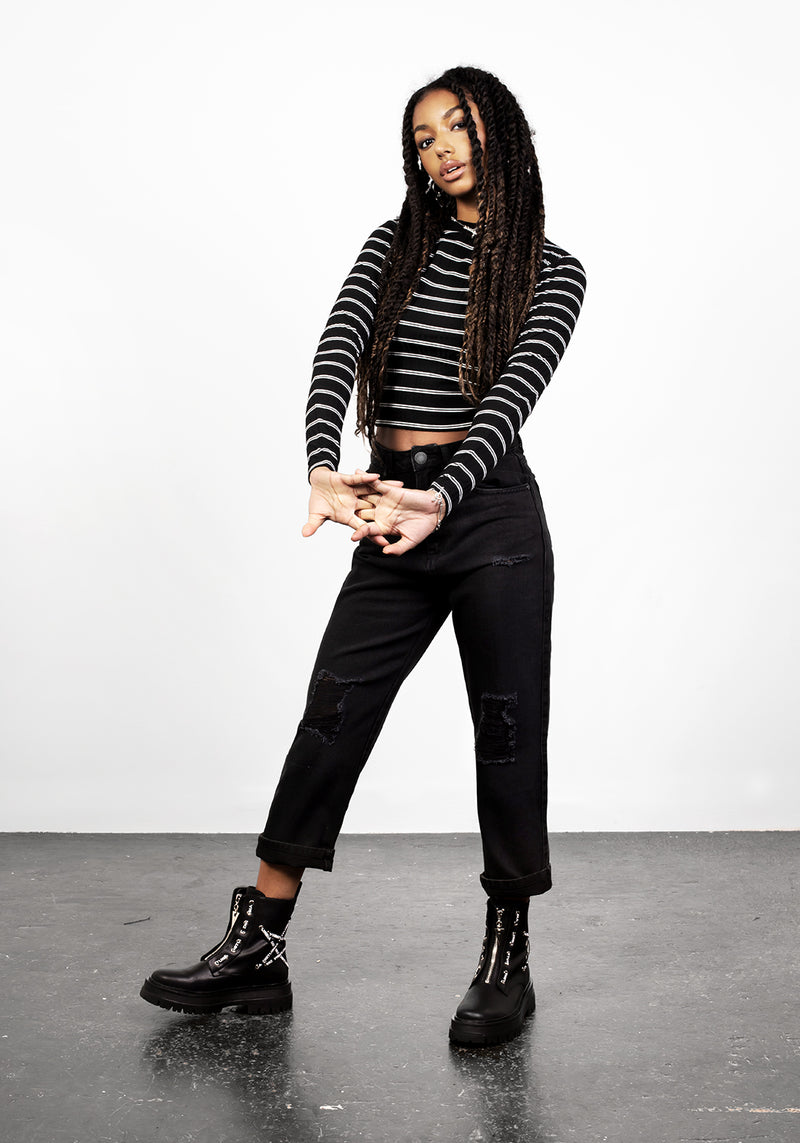 Slash 90S Streifen Kurz Top