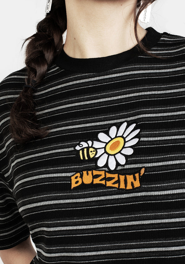 Buzzin Streifen T-Shirt Kleid