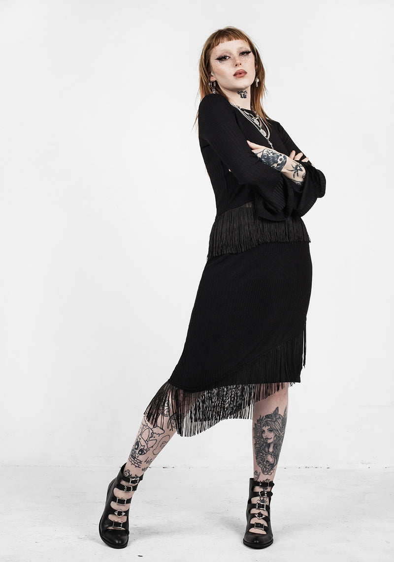 Littlelies Midi Fringed Jersey Rock