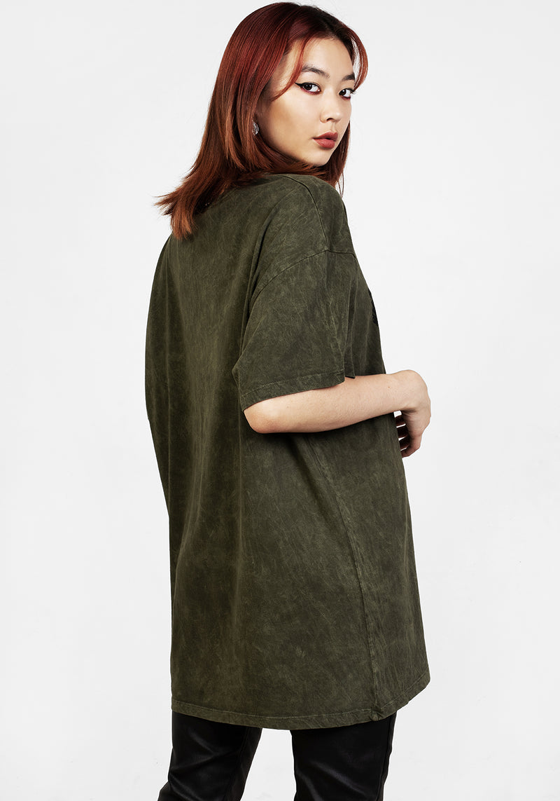 Hedgewitch Grün Säure Waschen Oversize T-Shirt