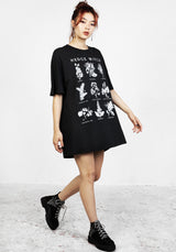 Hedgewitch Schwarz Garment Washed Oversize T-Shirt Kleid
