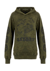 Sabbat Und Sonne Grün Säure Waschen Kapuzensweatshirt