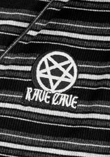 Rave Streifen Kurz Ärmel Cardigan