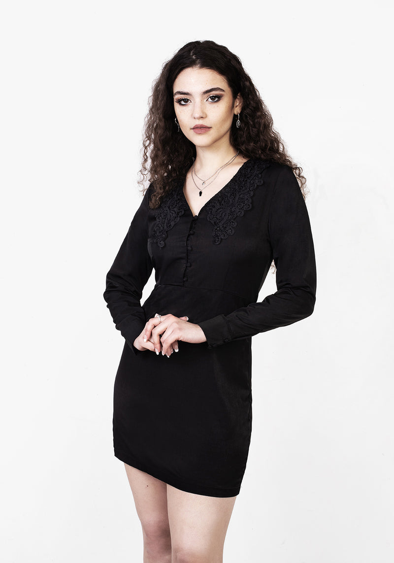 Brooding Knopf Runter Mini Kleid