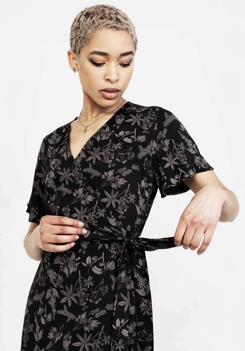 Poisonous Pflanzen Wickel Mini Kleid