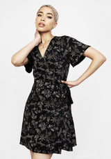 Poisonous Pflanzen Wickel Mini Kleid