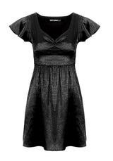 Dorian Passform Und Ausgestellt Satin Mini Kleid