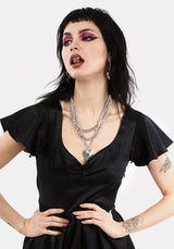 Dorian Passform Und Ausgestellt Satin Mini Kleid