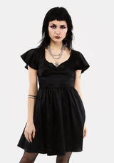 Dorian Passform Und Ausgestellt Satin Mini Kleid