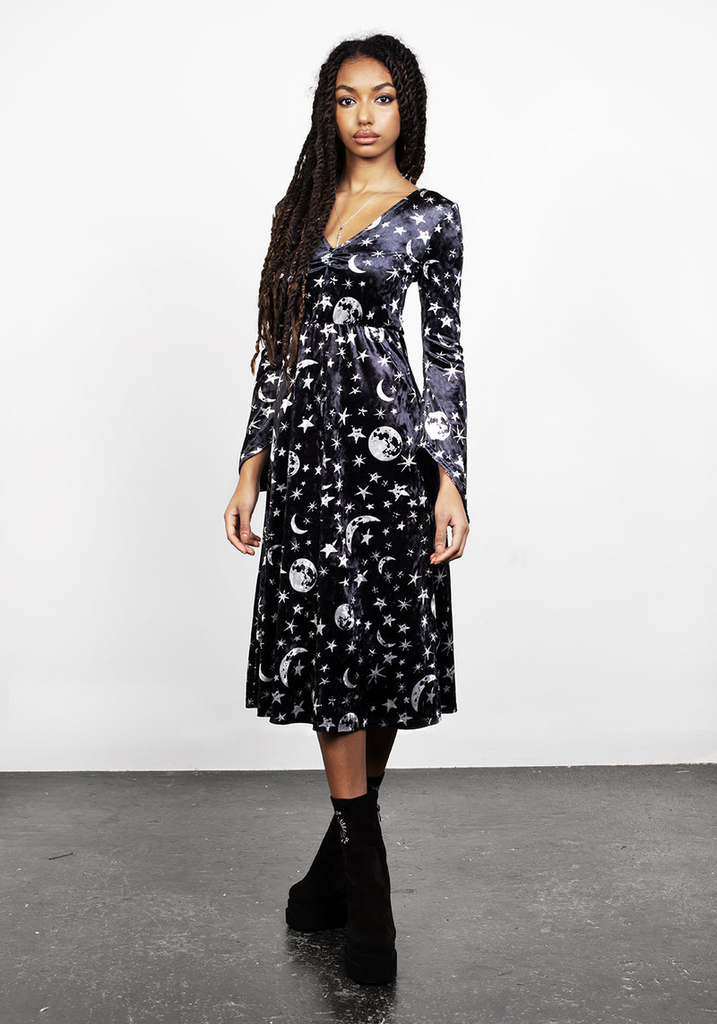 Allnighter Samt Midi Kleid