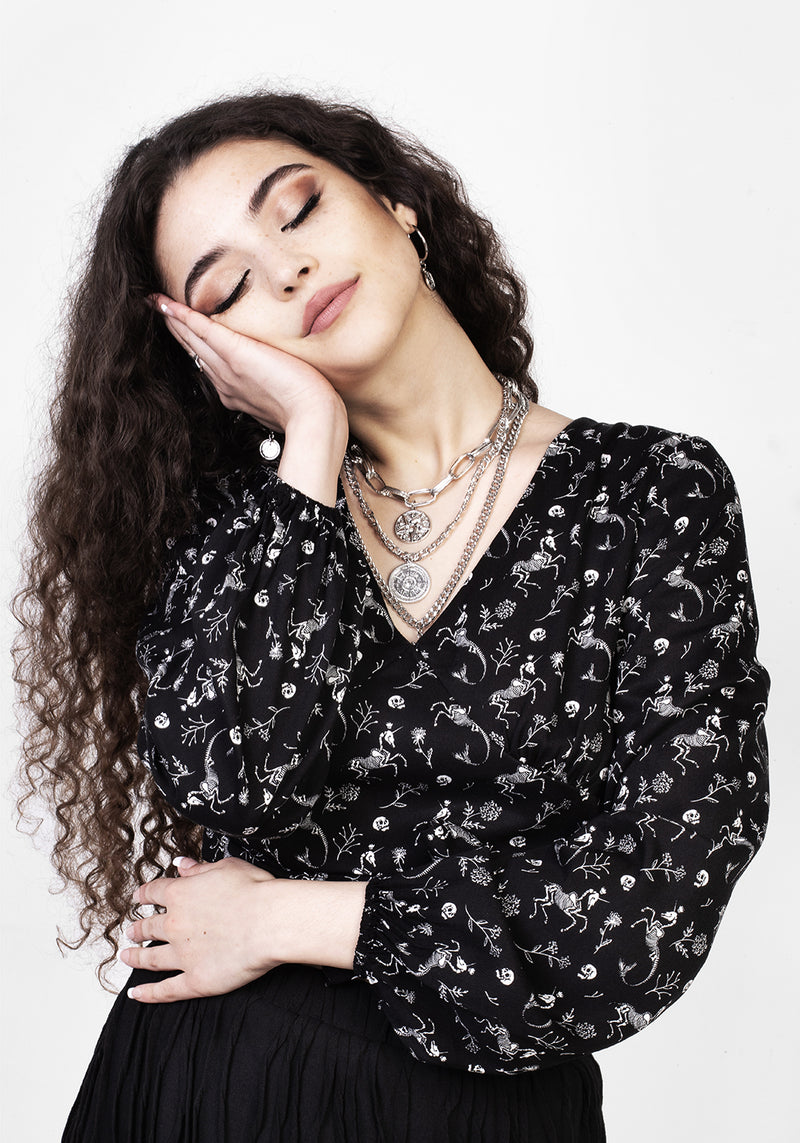 Makebelieve Krawatte Vorderseite Kurz Top