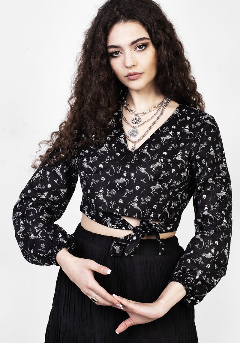 Makebelieve Krawatte Vorderseite Kurz Top