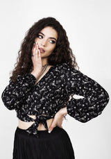 Makebelieve Krawatte Vorderseite Kurz Top