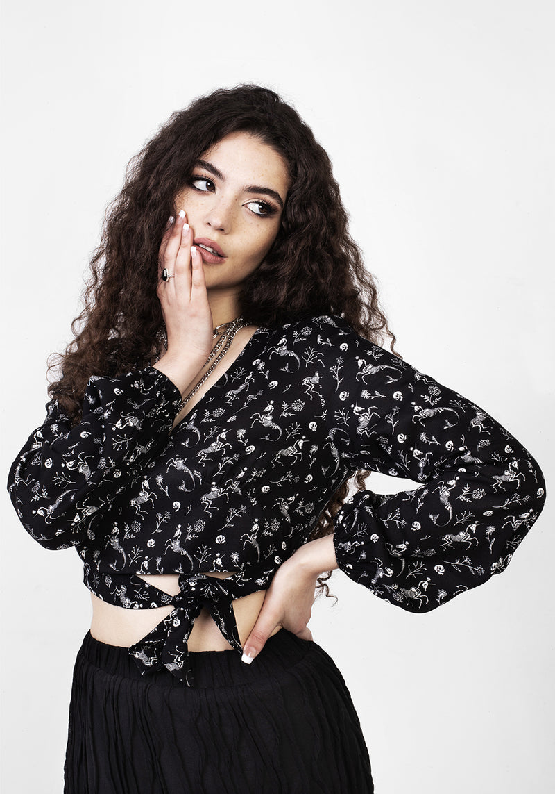 Makebelieve Krawatte Vorderseite Kurz Top