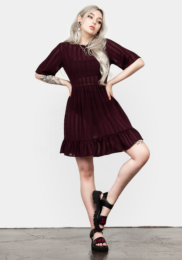 SHEER SMOCK DRESS IN PURPLE