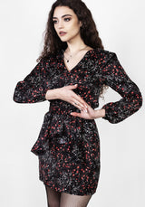 Rosetears Rüsche Peplum Mini Kleid