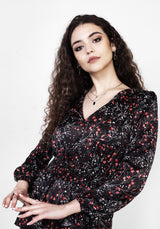 Rosetears Rüsche Peplum Mini Kleid
