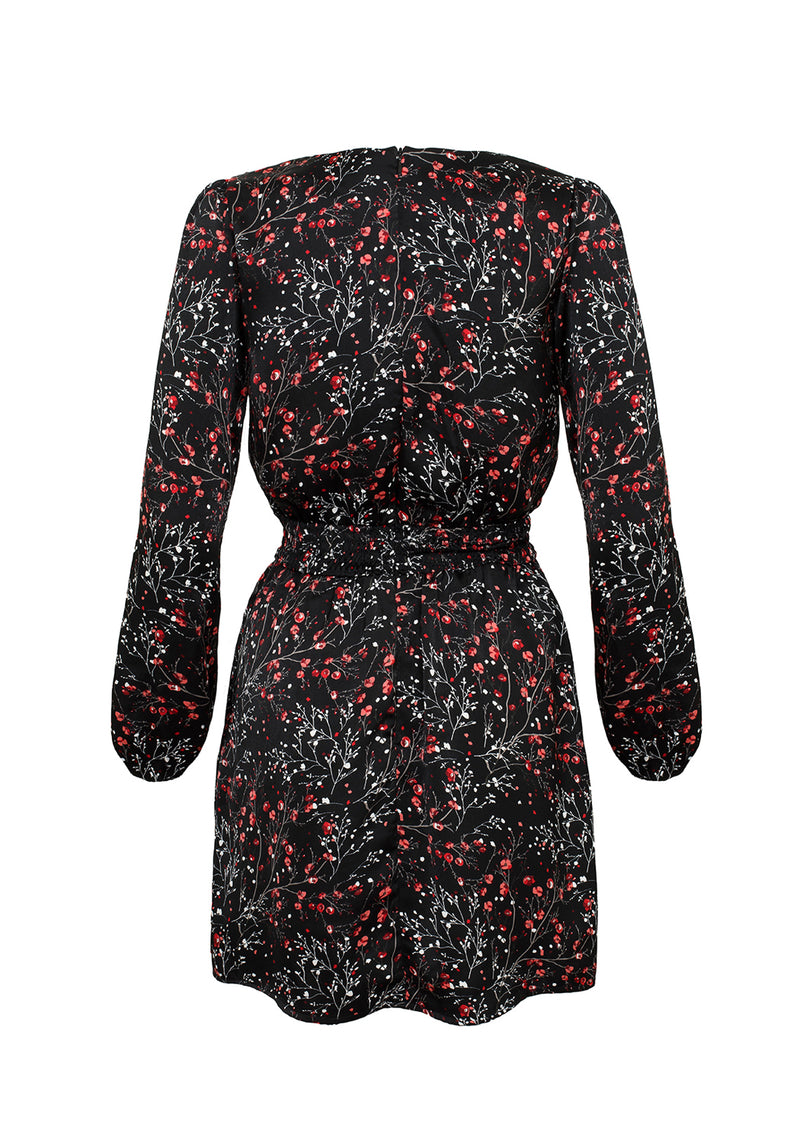 Rosetears Rüsche Peplum Mini Kleid