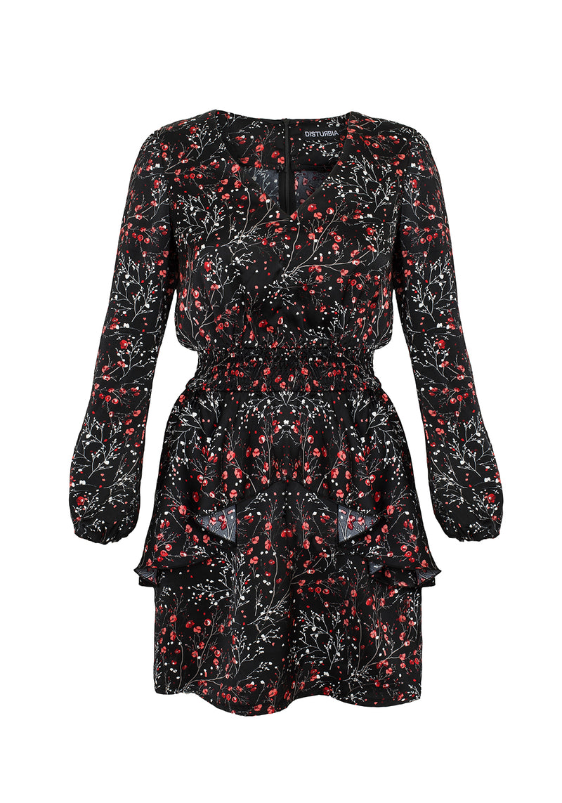 Rosetears Rüsche Peplum Mini Kleid