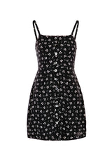 Sanfran Knopf Hoch Cami Mini Kleid