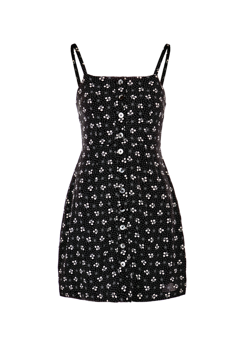Sanfran Knopf Hoch Cami Mini Kleid